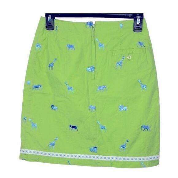 Vintage Lilly Pulitzer White Label Embroidered Safari Skirt Size 0 Preppy - Picture 6 of 14